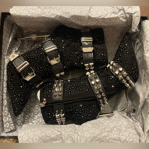 LIMITED EDITION Philipp Plein Black Crystal Boots - Picture 3 of 13